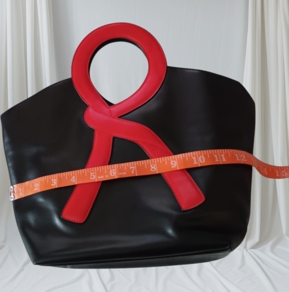 Roberta Di Camerino Black Red Leather R Logo Handbag - Picture 5 of 15